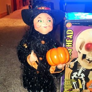 Annalee dolls halloween  witch and pumpkin large 24in 2007